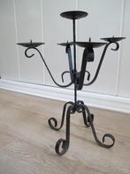 Vintage gietijzeren kandelaar vijfarmig, Huis en Inrichting, Woonaccessoires | Kandelaars en Kaarsen, Gebruikt, 25 tot 50 cm, Zwart