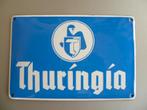 EMAILLE DEURPOST BORDJE"THURINGIA VERZEKERINGEN"UIT JAREN30, Verzamelen, Ophalen of Verzenden, Zo goed als nieuw, Reclamebord