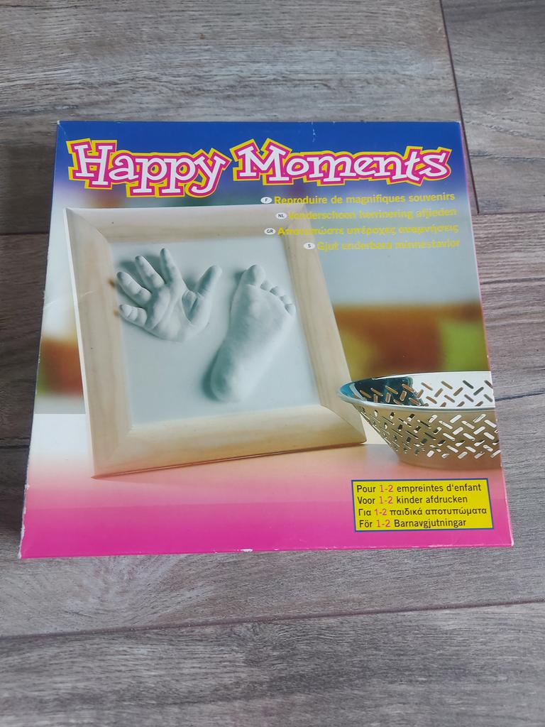 Gipsen Handje/voetje in een lijst, Ophalen of Verzenden, Zo goed als nieuw, Kraamcadeau