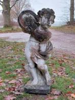 Oud brocante betonnen tuinbeeld engel cherubijn, Gebruikt, Ophalen