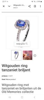 Wit gouden 14k damesring met edelstenen, Sieraden, Tassen en Uiterlijk, Ringen, Ophalen, Nieuw, 17 tot 18, Met edelsteen