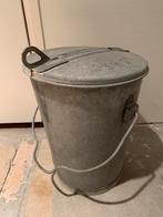 Vuilnisemmer prullenbak met deksel. zink, uit Franeker, Antiek en Kunst, Ophalen