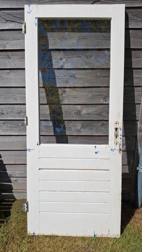 Gratis hardhouten buitendeur teab, Doe-het-zelf en Verbouw, Deuren en Horren, Gebruikt, Buitendeur, 200 tot 215 cm, 80 tot 100 cm