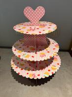 3-laagse kartonnen etagere voor o.a cupcakes, Ophalen of Verzenden, Zo goed als nieuw, Taarten of Cupcakes, Serveervorm