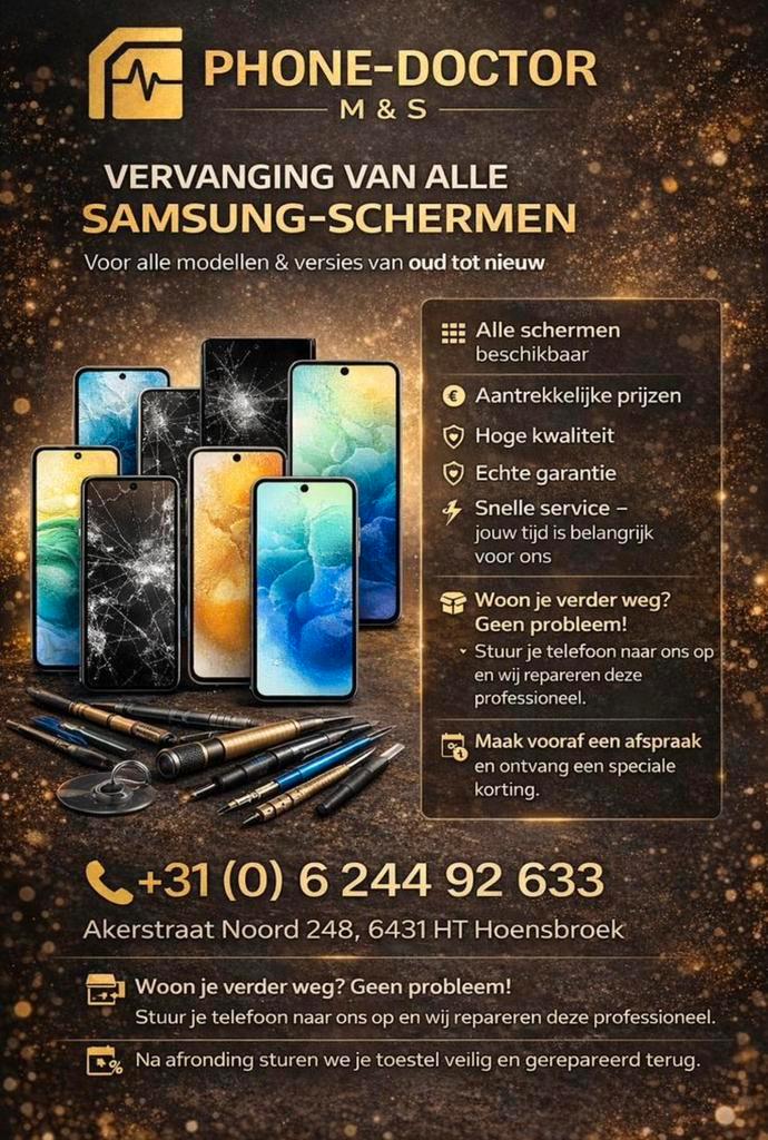 Samsung scherm kapot? Wij lossen het op!, Boeken, Informatica en Computer, Zo goed als nieuw, Internet of Webdesign, Ophalen of Verzenden