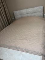 slaapkamer | bedden, 160 cm, Boxspring, Beige, Stof