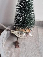 Vintage kerstbal vogeltje op clip zilver 557, Diversen, Kerst, *, Gebruikt, *, Ophalen of Verzenden