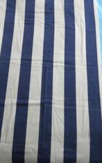 Vintage lap stof creme en donkerblauwe brede strepen Nieuw, Blauw, Nieuw, Ophalen of Verzenden, 30 tot 120 cm