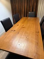 Grenen tafel 90x220 + 6 stoelen, Huis en Inrichting, Tafels | Eettafels, Ophalen, Gebruikt, 200 cm of meer, 50 tot 100 cm