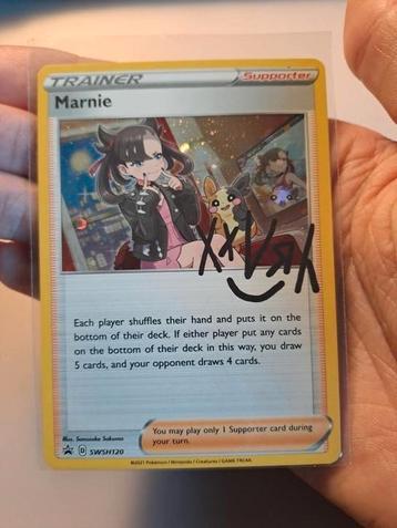 Marnie Black Star Promo pokemonkaart signed beschikbaar voor biedingen