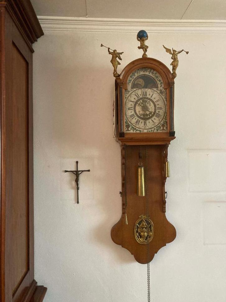Antieke Friese staartklok met maanstand, Antiek en Kunst, Antiek | Klokken, Ophalen