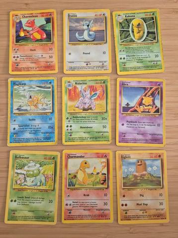 41 verschillende base set pokemon kaarten beschikbaar voor biedingen