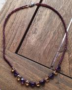 DB06 Ketting met granaat kralen 3mm, amethyst en citrien, Verzenden, Paars, Nieuw, Steen of Mineraal