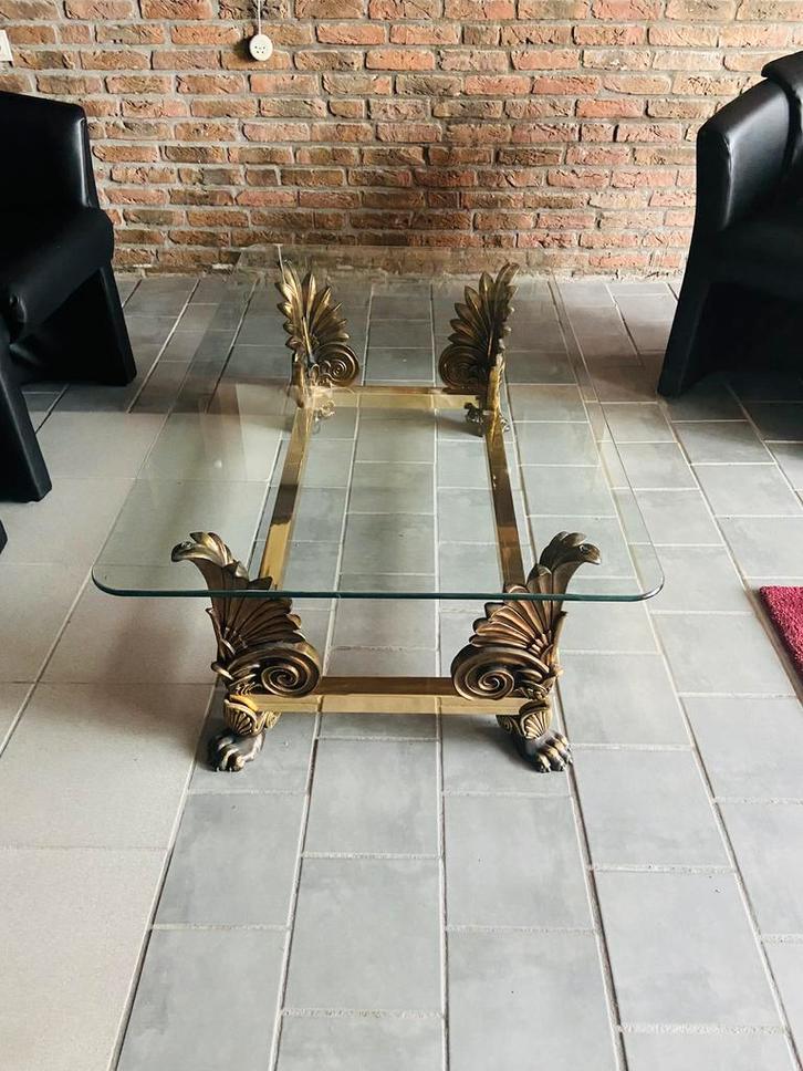 Glazen salontafel, Huis en Inrichting, Tafels | Salontafels, Zo goed als nieuw, Minder dan 50 cm, 50 tot 100 cm, 100 tot 150 cm