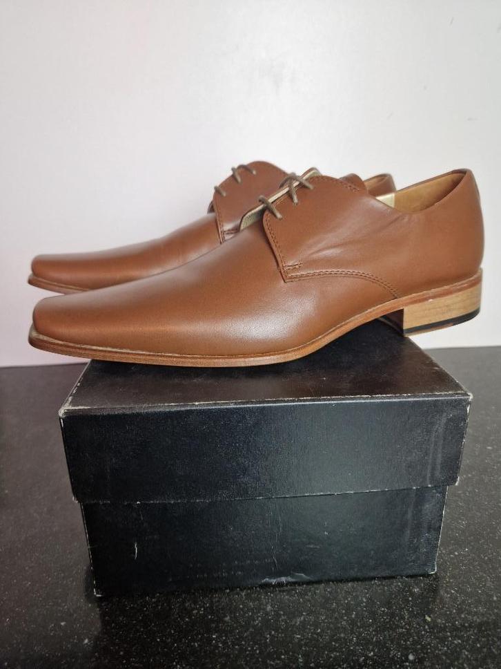 Francesco Herenschoenen – Bruin Leer – Gemaakt in Italië, Kleding | Heren, Schoenen, Nieuw, Veterschoenen, Bruin, Ophalen of Verzenden