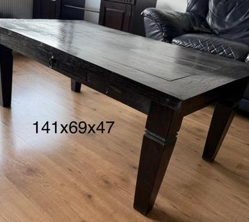 Salontafel hout met lade 141x69x47 beschikbaar voor biedingen