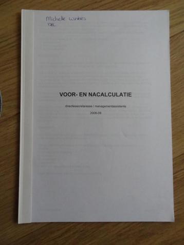 Voor- En Nacalculatie  beschikbaar voor biedingen