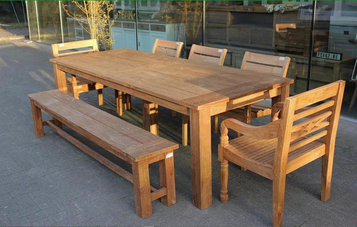 Nieuwe teak tuinmeubelen - teak tuintafel en meer bij TEAK2, Tuin en Terras, Tuintafels, Nieuw, Teakhout, Ophalen of Verzenden
