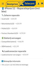 iPhone 11 t/m 17 Reparatie – Scherm • Batterij • Poort, Diensten en Vakmensen, Reparatie en Onderhoud | Telecommunicatie, No cure no pay