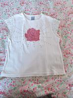 Shirtje wit print roos maat 146, Kinderen en Baby's, Kinderkleding | Maat 128, Ophalen of Verzenden, Zo goed als nieuw, Meisje