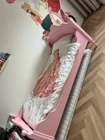 Roze grenen prinsessen bed, Ophalen, 85 tot 100 cm, Gebruikt, Matras