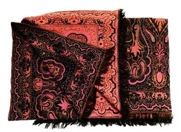 Antiek groot wollen worteldoek met paisley-patroon 140x200cm beschikbaar voor biedingen