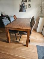 Eettafel massief hout, Mecam Teak kleur, Ophalen, Rechthoekig, 150 tot 200 cm, 50 tot 100 cm