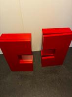 Vintage Ikea Atran Wandmeubels - Rood Staal, Huis en Inrichting, Kasten | Boekenkasten, Gebruikt, 100 tot 150 cm, Metaal, 25 tot 50 cm