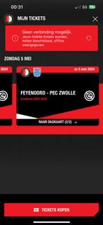 Feyenoord - PEC Zwolle 5 mei 2024, Tickets en Kaartjes, Mei, Losse kaart, Twee personen