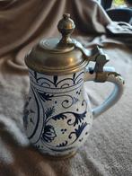 Antieke Delftse Bierpul met Tinnen Deksel, Antiek en Kunst, Antiek | Keramiek en Aardewerk, Ophalen of Verzenden
