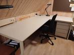 Hoekbureau met verlengstuk en lades, Ophalen, Gebruikt, Bureau