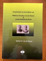 Kwartierstaat kinderen  Van der Klaauw & De Groot (Leiden), Boeken, Biografieën, Zo goed als nieuw, Verzenden