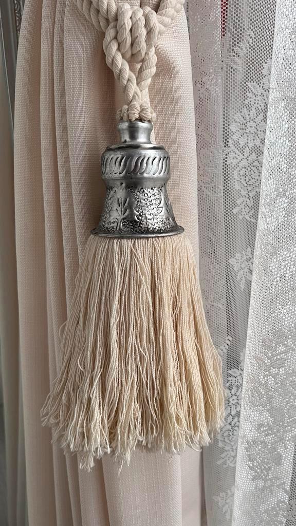 Gordijn embrasse met kwast, Huis en Inrichting, Stoffering | Gordijnen en Lamellen, Gebruikt, Minder dan 100 cm, Minder dan 50 cm