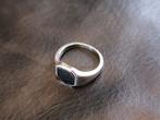 Zilveren Zegelring Heren met Onyx, Ophalen of Verzenden, Gebruikt, Zwart, Zilver