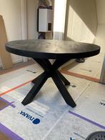 Ronde zwarte mangohout tafel 120cm incl spinpoot, Huis en Inrichting, Tafels | Eettafels, Ophalen, Rond, 100 tot 150 cm, 100 tot 150 cm