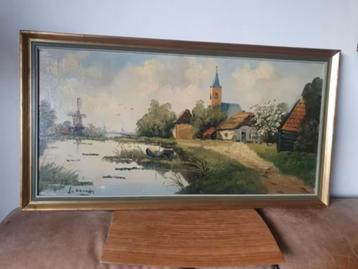 schilderij Hollands landschap J. van Noord (van Noordt?)