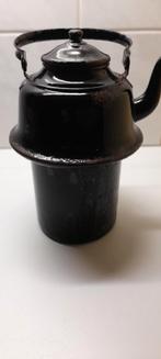 Zwarte emaile waterketel, begin 20e eeuw, Antiek en Kunst, Antiek | Keramiek en Aardewerk, Ophalen