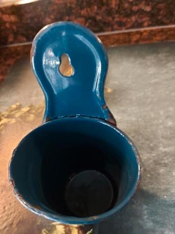 Emaille petrolblauw zeepbakje.  beschikbaar voor biedingen