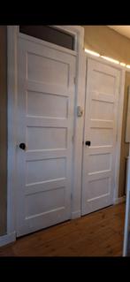 Twee originele solide 5 vlaks jaren 30 paneeldeuren, Doe-het-zelf en Verbouw, Deuren en Horren, Ophalen of Verzenden, Zo goed als nieuw