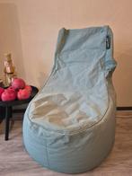 Blauw Poef, Huis en Inrichting, Banken | Voetenbanken en Poefen, Ophalen of Verzenden, Zo goed als nieuw, 50 tot 75 cm, 50 tot 75 cm