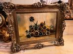 Antiek olieverf bloemen schilderij, Antiek en Kunst, Kunst | Schilderijen | Klassiek, Ophalen of Verzenden