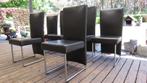 6x lederen design stoelen"Rolf Benz" type 7400. Mooie staat!, Huis en Inrichting, Stoelen, Ophalen, Gebruikt, Zwart, Design