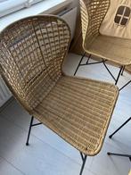 Rieten stoelen set van 4, Ophalen, Bruin, Zo goed als nieuw, Vier