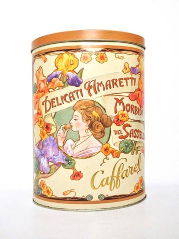 XL Groot vintage Art Nouveau gekleurd blik blikje Caffarel beschikbaar voor biedingen
