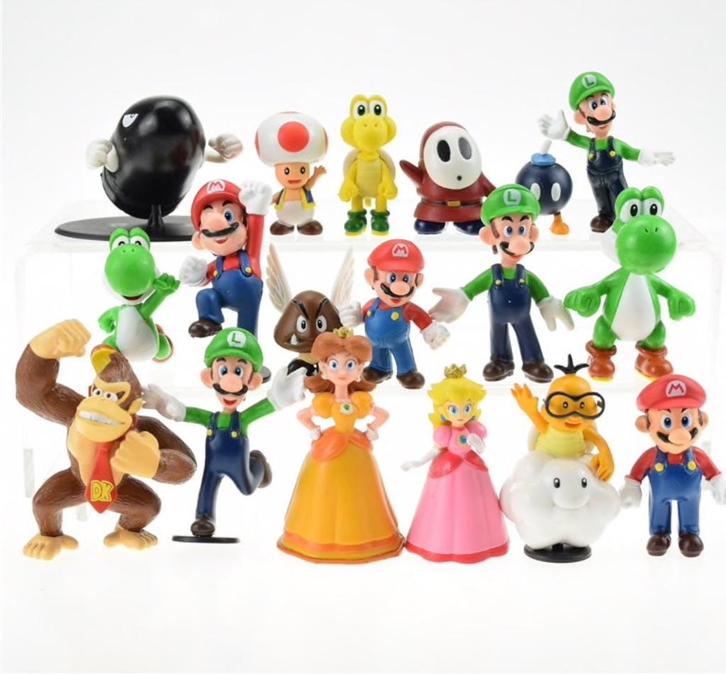 Nieuw !!  Set met 18 Super Mario Bros figuren / poppetjes, Kinderen en Baby's, Speelgoed | Actiefiguren, Nieuw, Ophalen of Verzenden