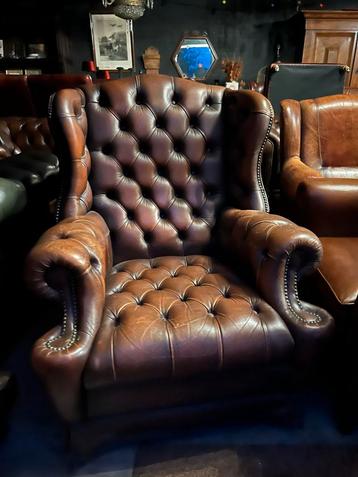 Chesterfield Bruine Fauteuil - Klassiek & Comfortabel beschikbaar voor biedingen