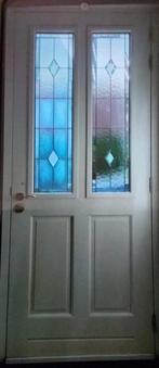 Cando voordeur met glas in lood, Doe-het-zelf en Verbouw, Ophalen, Gebruikt, 80 tot 100 cm, 215 cm of meer