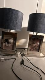2 riviera maison lampen met fotolijst, Huis en Inrichting, Lampen | Tafellampen, Ophalen, Gebruikt, Metaal, Minder dan 50 cm