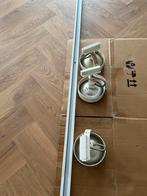 Rail 2m + 3 spots, Huis en Inrichting, Lampen | Spots, Halogeen, Gebruikt, Metaal of Aluminium, Ophalen of Verzenden