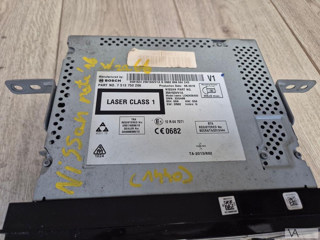 Nissan Note 2013 - 2019 radio navigatie module 259153vv1a, Gebruikt, -, -, Ophalen of Verzenden